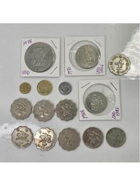 Mixed World Coin Lot Canada USA, Hong Kong, France, Half Dollar Kennedy...